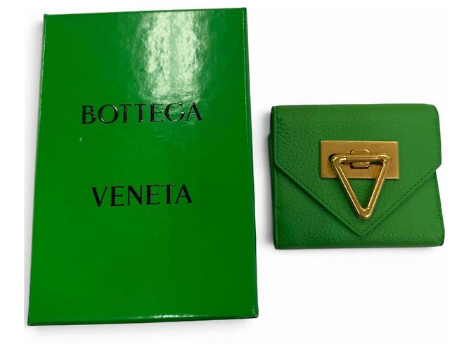 Bottega Veneta Paraquito Point Lock Leather Compact Tri-fold Wallet - view 2