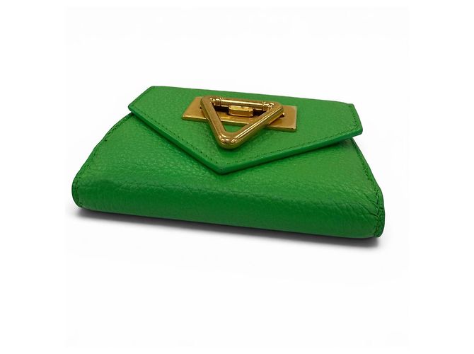 Bottega Veneta Paraquito Point Lock Leather Compact Tri-fold Wallet - view 4