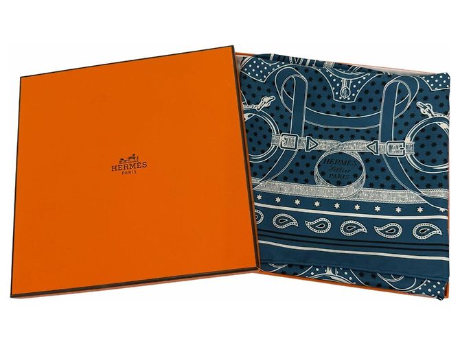Hermès HERMES Carre 55 Bandana Blu - vista 2