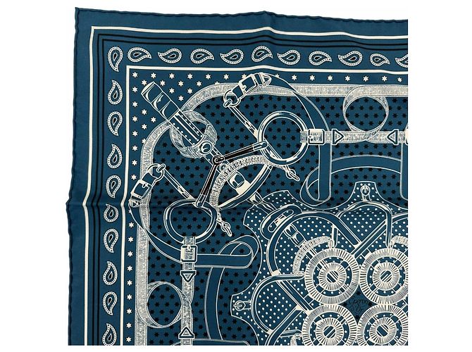 Hermès HERMES Carre 55 Bandana Blu - vista 3