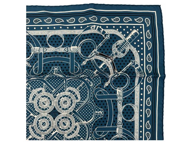Hermès HERMES Carre 55 Bandana Blu - vista 4