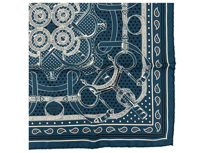 Hermès HERMES Carre 55 Bandana Blu - vista 5