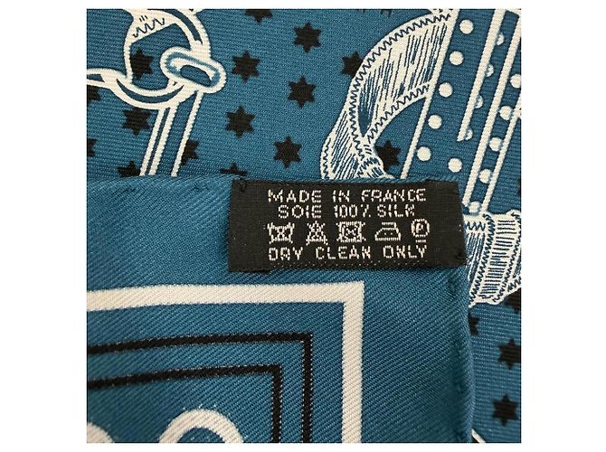 Hermès HERMES Carre 55 Bandana Blu - vista 9
