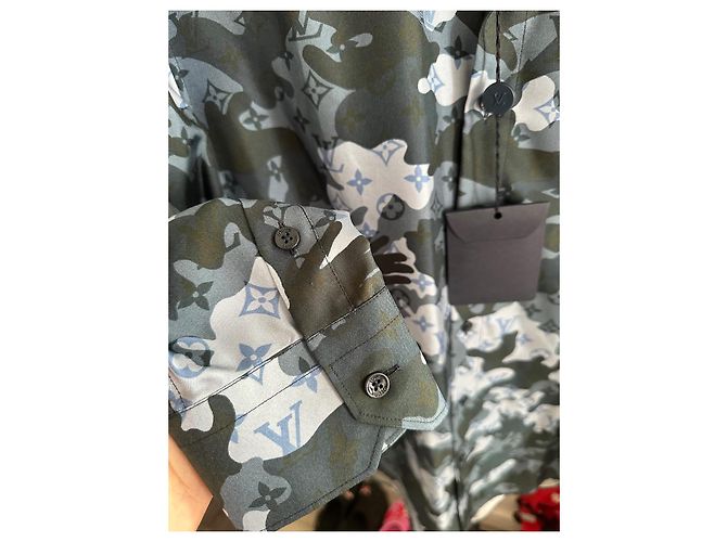 Camicia in seta camouflage Louis Vuitton × Virgil Abloh Blu scuro - vista 10
