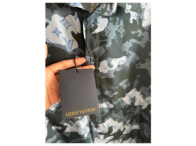 Camicia in seta camouflage Louis Vuitton × Virgil Abloh Blu scuro - vista 11