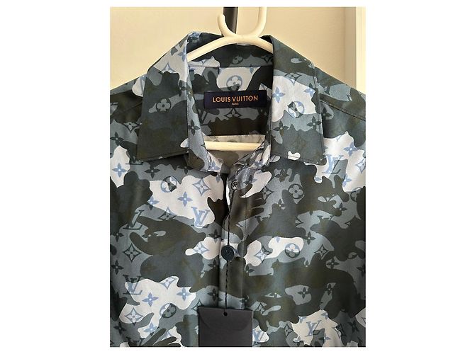 Camicia in seta camouflage Louis Vuitton × Virgil Abloh Blu scuro - vista 2