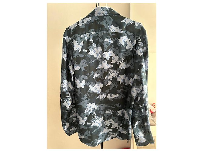 Camicia in seta camouflage Louis Vuitton × Virgil Abloh Blu scuro - vista 3