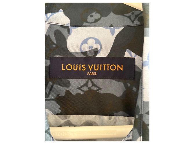 Camicia in seta camouflage Louis Vuitton × Virgil Abloh Blu scuro - vista 4