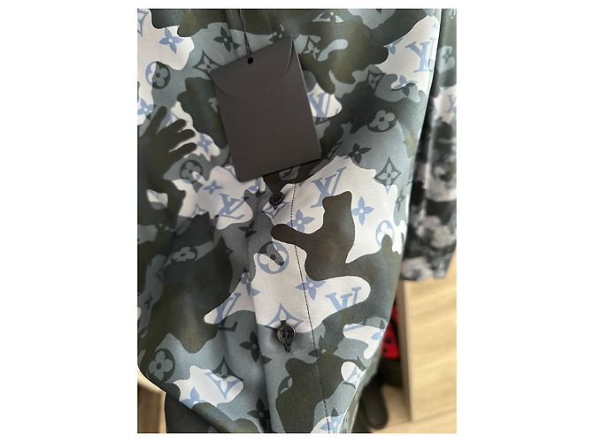 Camicia in seta camouflage Louis Vuitton × Virgil Abloh Blu scuro - vista 6