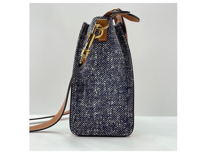Céline Borsa Celine Luggage Nano Shopper Blu - vista 5