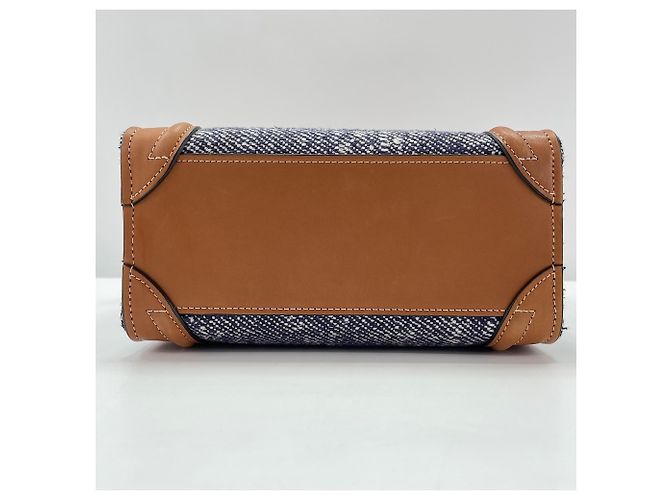 Céline Borsa Celine Luggage Nano Shopper Blu - vista 7