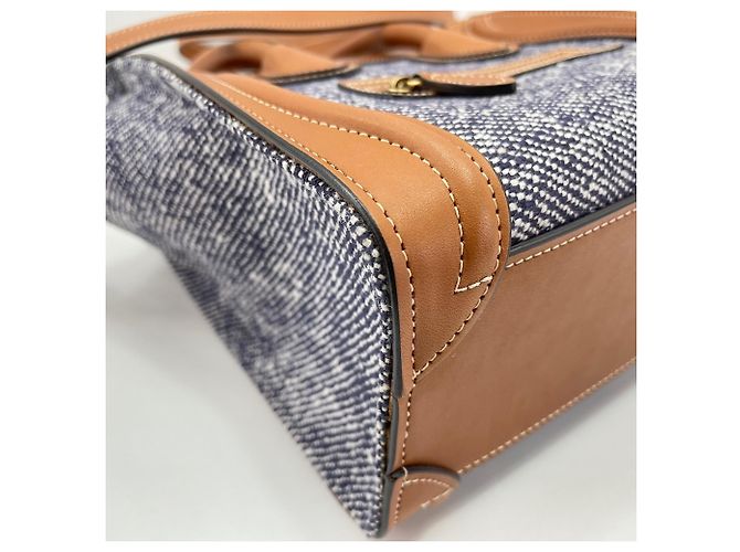 Céline Borsa Celine Luggage Nano Shopper Blu - vista 8