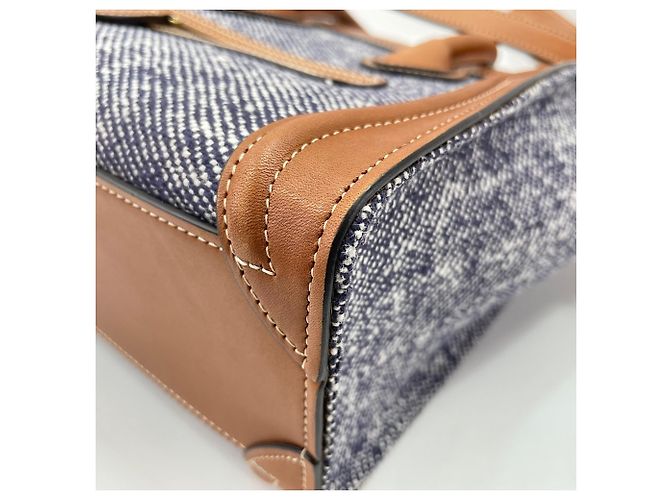 Céline Borsa Celine Luggage Nano Shopper Blu - vista 9