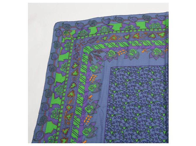 Silk In Hermès Lenço Carre Geant 140 de cashmere e seda Hermes Azul - vista 2