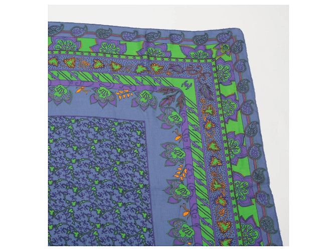 Silk In Hermès Lenço Carre Geant 140 de cashmere e seda Hermes Azul - vista 3