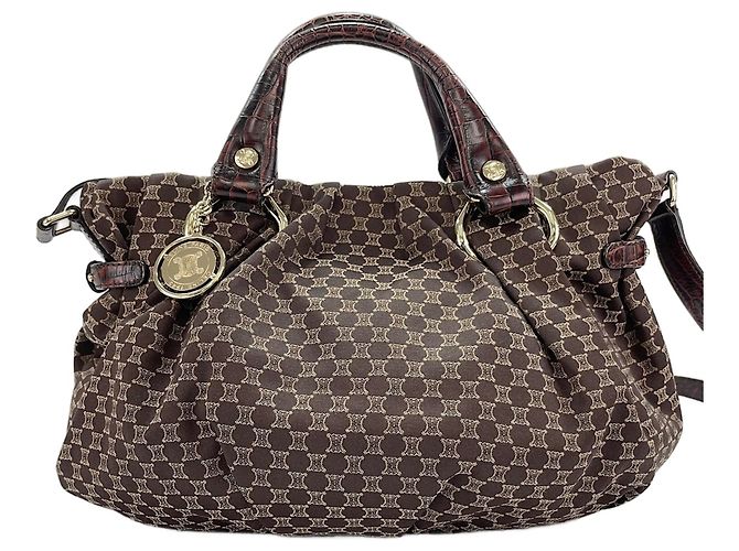 Céline Celine Macadam Muster 2-Way Handtasche Braun - Ansicht 2