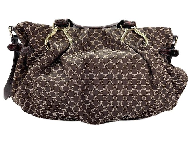 Céline Celine Macadam Muster 2-Way Handtasche Braun - Ansicht 3
