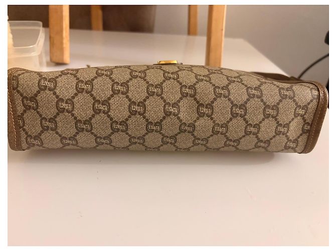Gucci Pochette GG Supreme Canvas Marrone Beige - vista 4