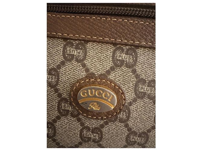 Gucci Pochette GG Supreme Canvas Marrone Beige - vista 9
