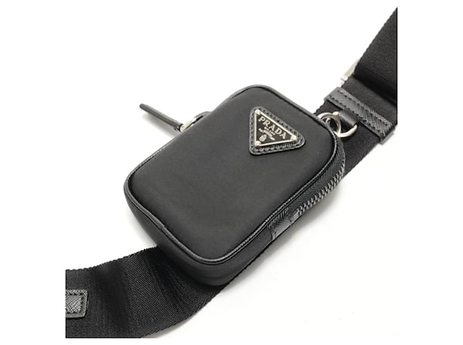 Borsa a tracolla Prada PRADA Triangle Plate con pochette Nero - vista 12