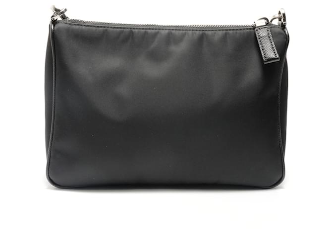 Borsa a tracolla Prada PRADA Triangle Plate con pochette Nero - vista 2