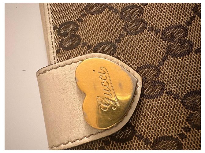 Cartera Gucci GG Supreme de lona con cierre de corazón Castaño Beige - vista 11