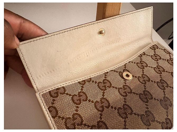 Cartera Gucci GG Supreme de lona con cierre de corazón Castaño Beige - vista 4