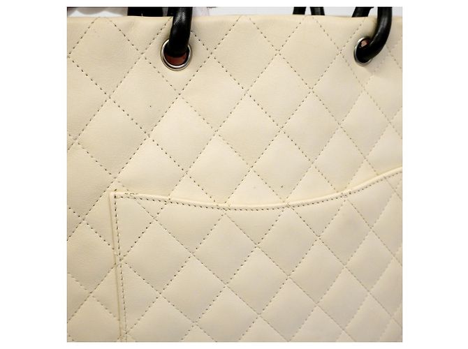 Chanel Cambon Shopper aus Lammleder Schwarz Weiß - Ansicht 10