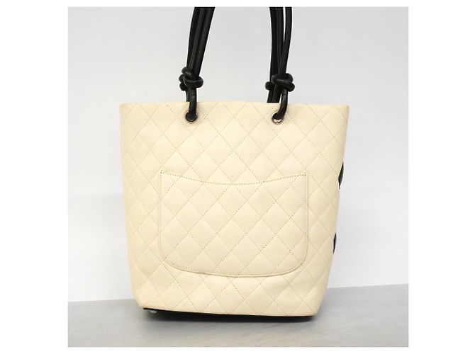 Chanel Cambon Shopper aus Lammleder Schwarz Weiß - Ansicht 13
