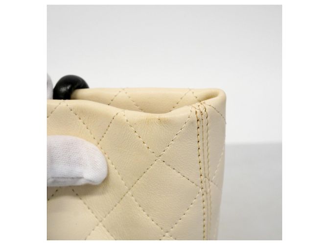 Chanel Cambon Shopper aus Lammleder Schwarz Weiß - Ansicht 8