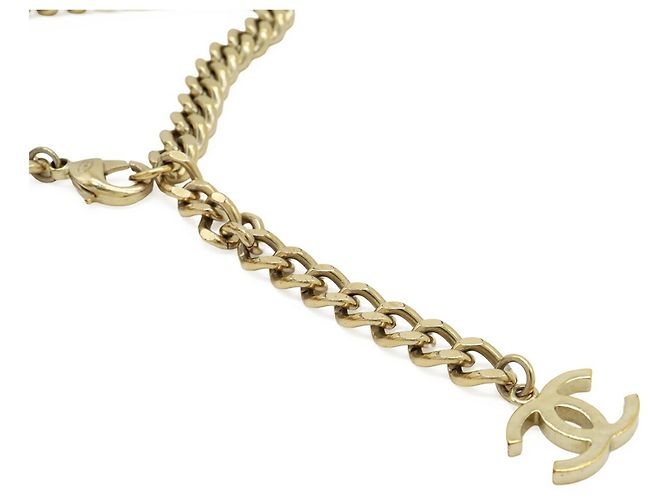 Colar de corrente curva com o logotipo Coco da Chanel Dourado Cru - vista 6