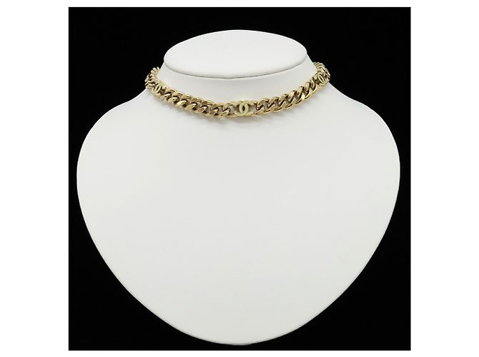 Colar de corrente curva com o logotipo Coco da Chanel Dourado Cru - vista 7