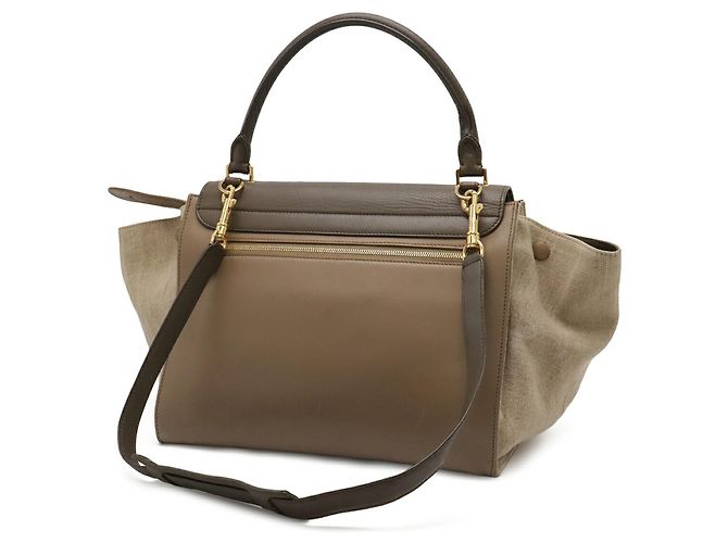 Céline Borsa a mano/Borsa a tracolla Celine Trapeze Beige - vista 3