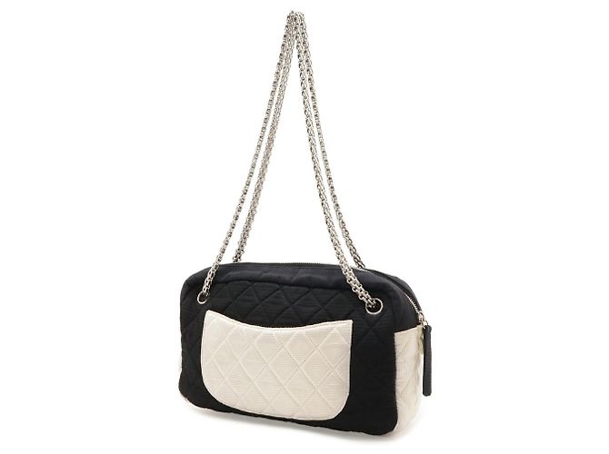 Chanel 2.55 Schultertasche Bicolor Schwarz Roh - Ansicht 3