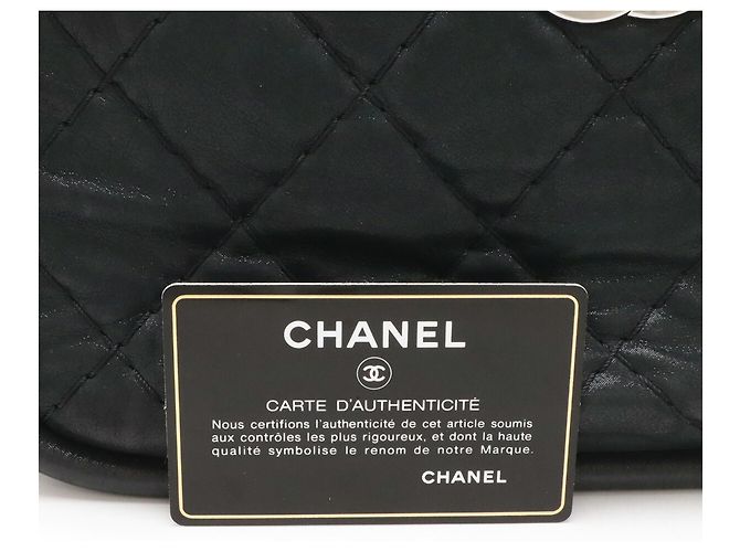 Borsa Chanel Wild Stitch in pelle nera Nero - vista 10