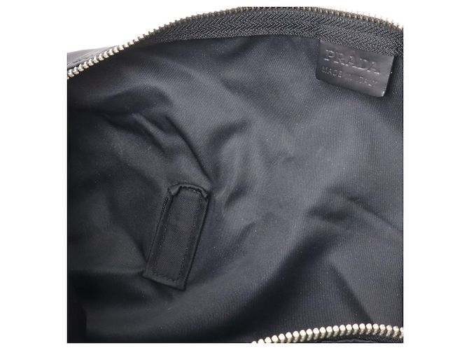 Borsa Boston in nylon nero e pelle Prada - vista 10