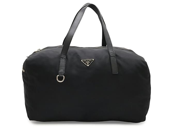 Borsa Boston in nylon nero e pelle Prada - vista 2