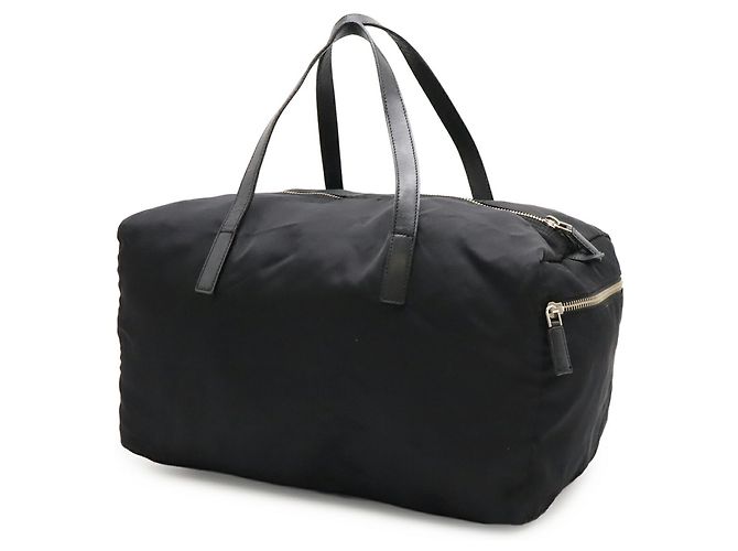 Borsa Boston in nylon nero e pelle Prada - vista 3