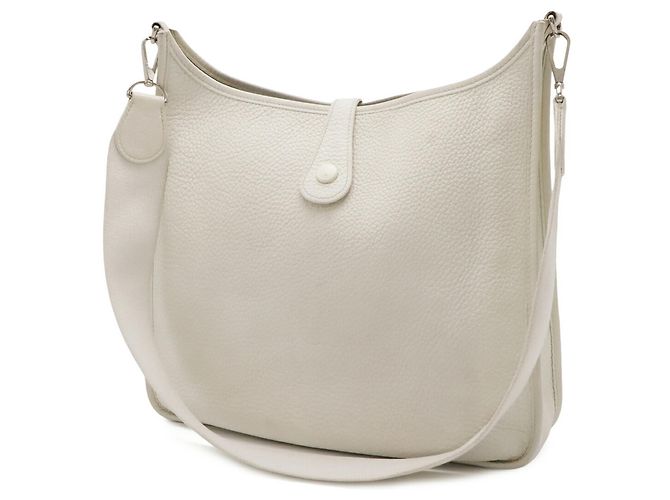 Hermès Borsa a Spalla Hermes Evelyne I GM Bianco - vista 3