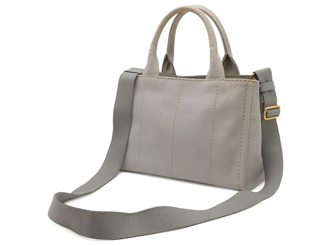 Borsa Tote Prada Canapa Grigio chiaro - vista 3