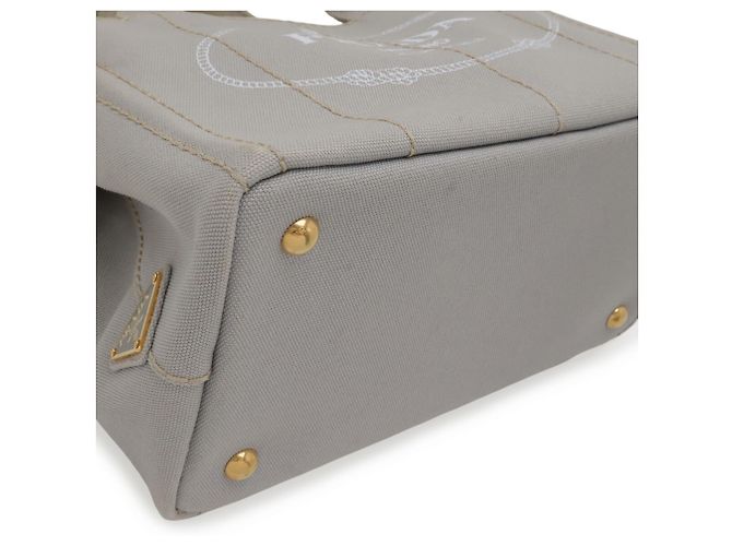 Borsa Tote Prada Canapa Grigio chiaro - vista 4
