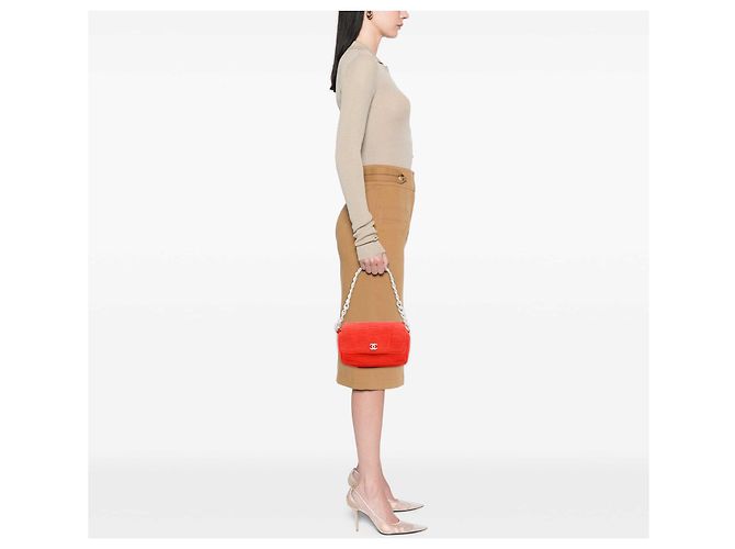 Borsa Chanel Orange Terry Cloth Sport Line Arancione - vista 6
