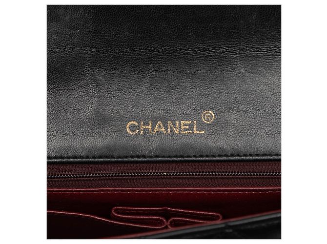 Chanel Black Medium Quilted Lambskin Full Flap Nero - vista 5