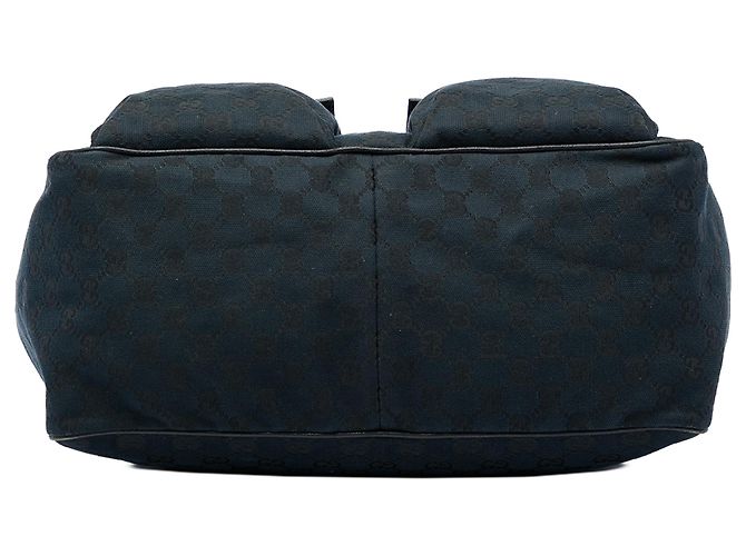 Tote Gucci Black GG Canvas Web Double Pockets Nero - vista 3