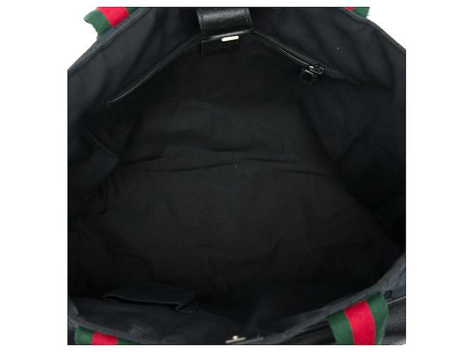 Tote Gucci Black GG Canvas Web Double Pockets Nero - vista 4