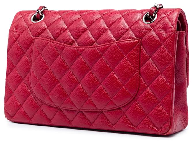 Chanel Red Medium Classic Caviar Double Flap Rosso - vista 2