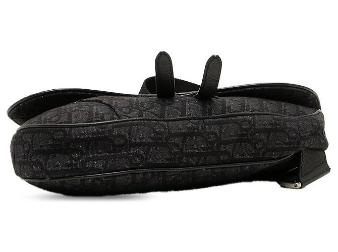 Borsa a tracolla Saddle in tela Oblique nera di Dior Nero - vista 3
