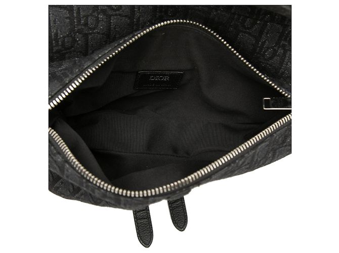 Borsa a tracolla Saddle in tela Oblique nera di Dior Nero - vista 4