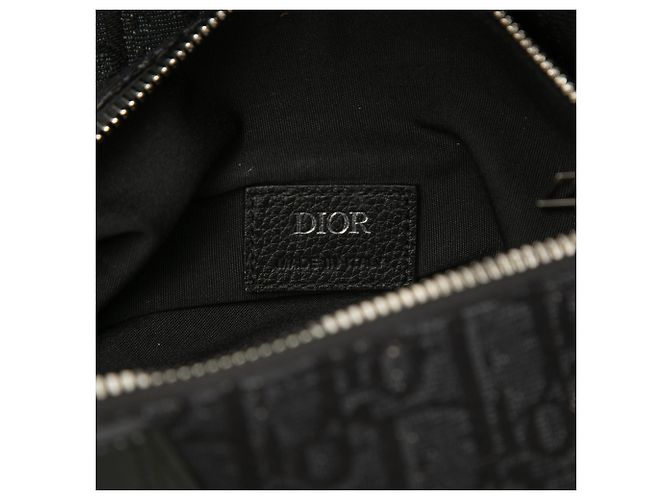 Borsa a tracolla Saddle in tela Oblique nera di Dior Nero - vista 5