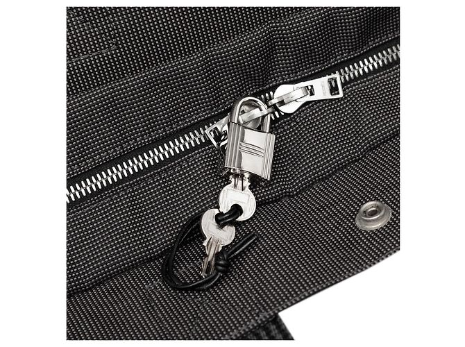 Hermès Herline MM in grauer Canvas Braun Anthrazitgrau - Ansicht 5